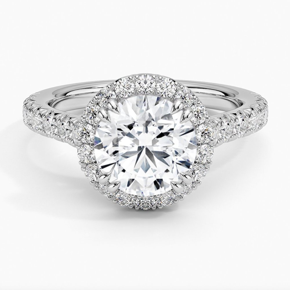 Diamond Ring Brilliant Halo Cut 2 ct. CZ Engagement Band Synthetic NWT SZ 10